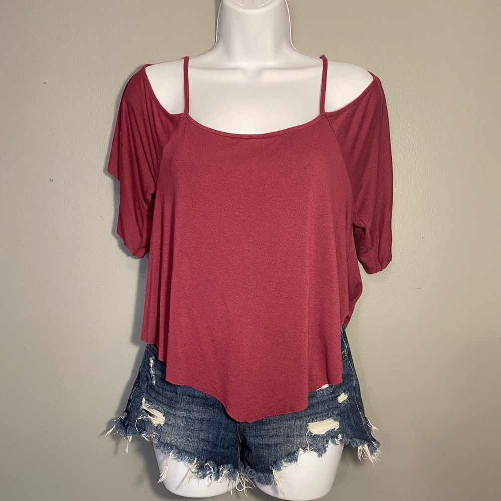 American Eagle Cold Shoulder Flowy Top